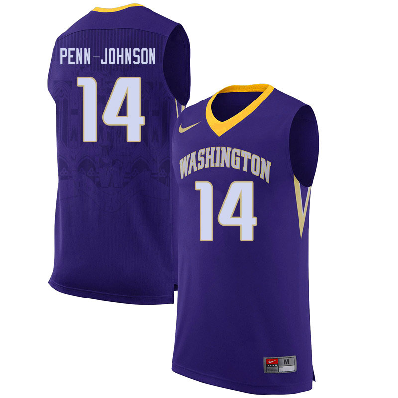 Men #14 Bryan Penn-Johnson Washington Huskies College Basketball Jerseys Sale-Black